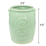 Wrapables Gifts & Decor 4.5 Inch Chinese Dragon & Phoenix Celadon Ceramic Vase