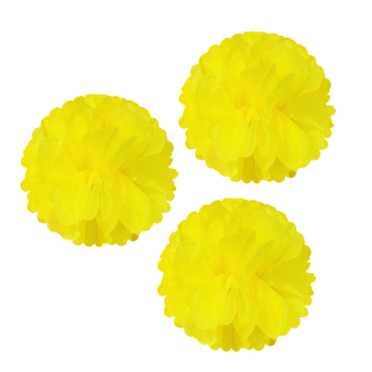 Wrapables 12 inch Set of 3 Tissue Pom Poms Party Decorations for Weddings, Birthday Parties Baby Showers and Nursery Dcor, Yellow