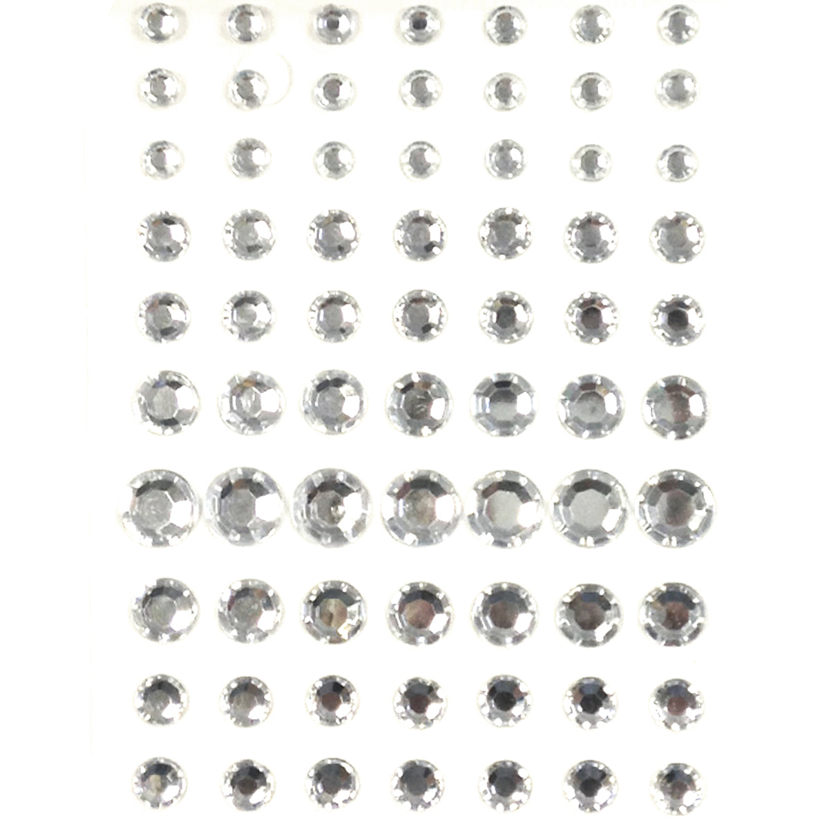 Wrapables 91 Pieces Crystal Diamond Sticker Adhesive Rhinestones 4/6/8/12mm Silver