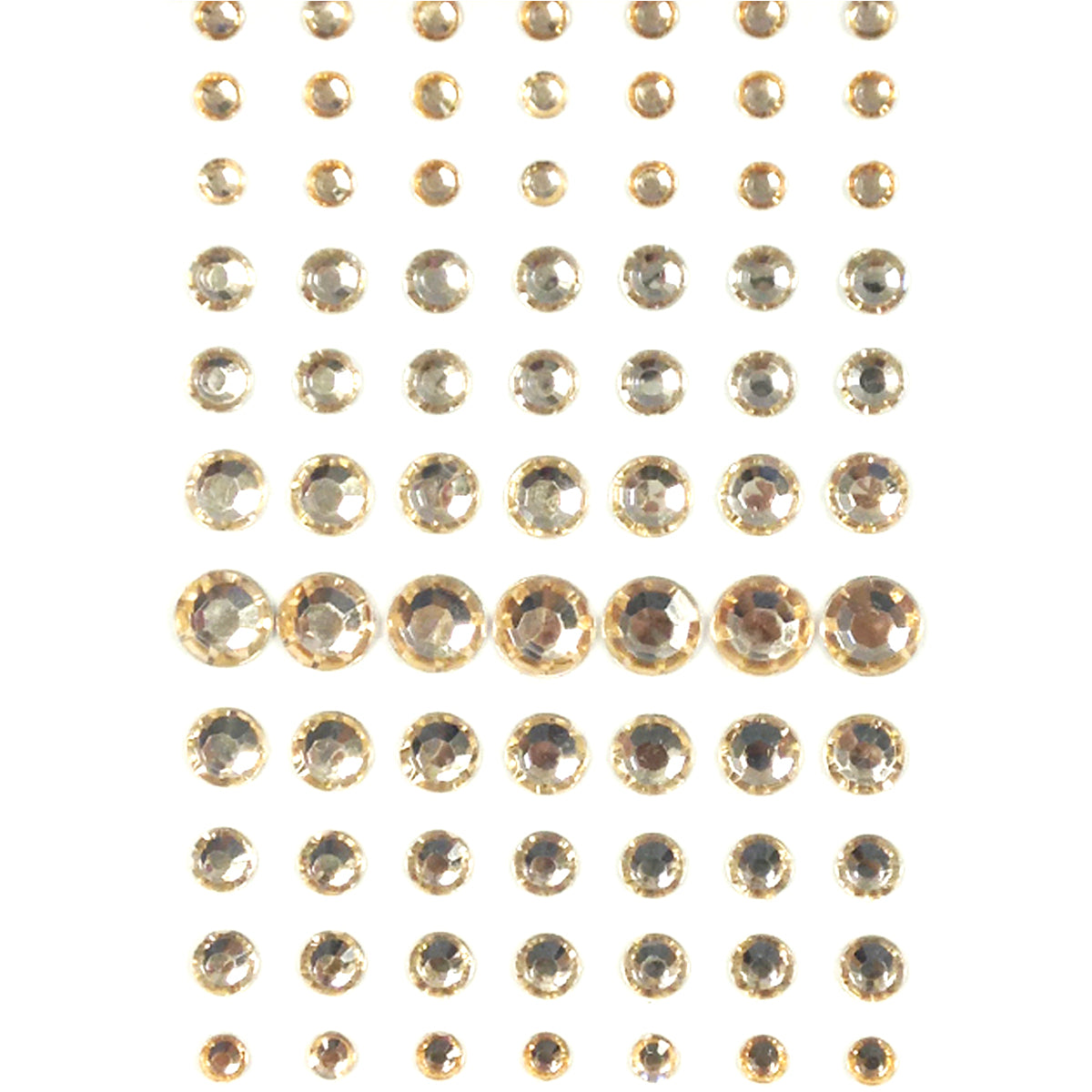 Wrapables 91 Pieces Crystal Diamond Sticker Adhesive Rhinestones 4/6/8/12mm Champagne