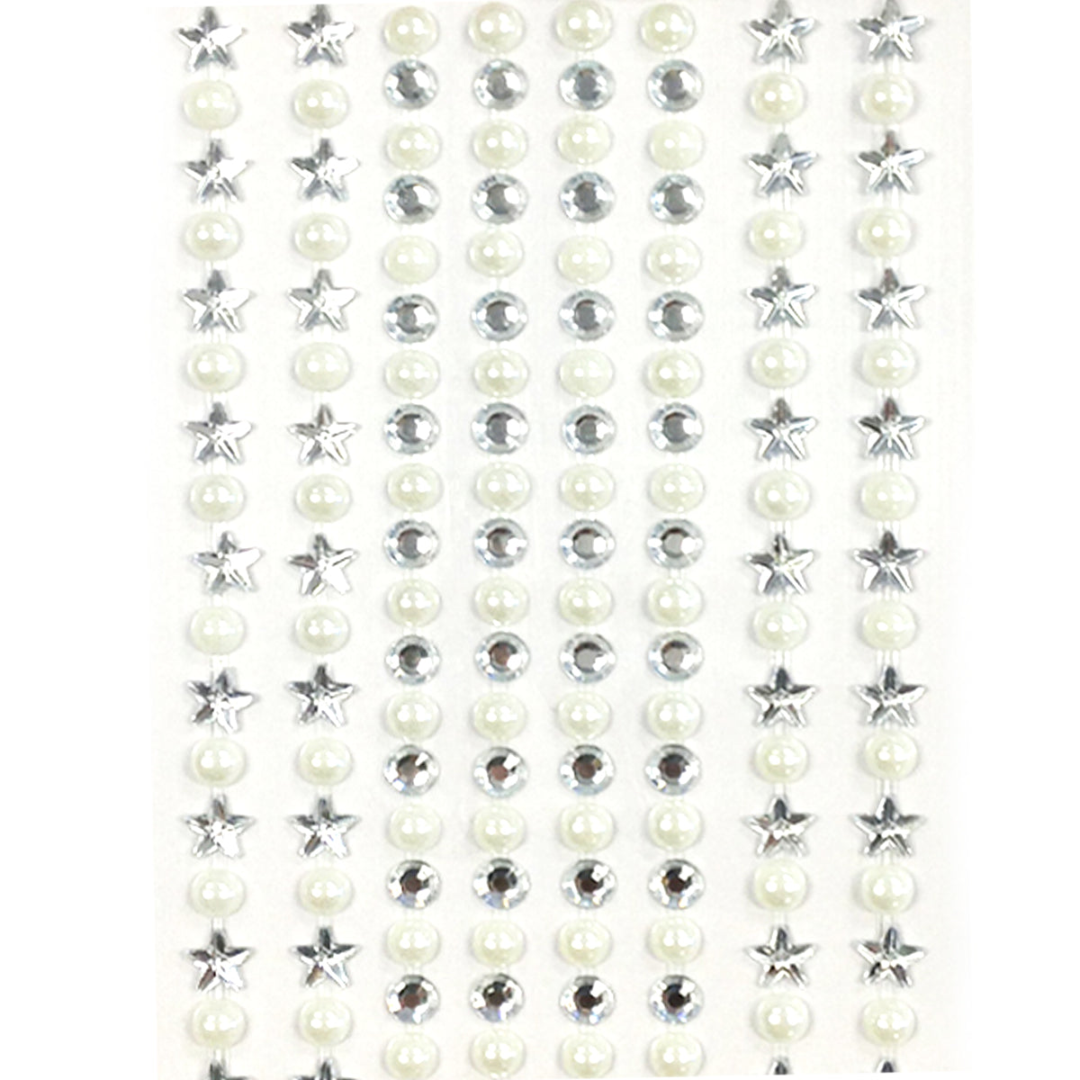 Wrapables 164 pieces Crystal Star and Pearl Stickers Adhesive Rhinestones