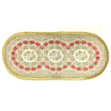 Wrapables 28.5 x 13 Inch Vintage Floral Table Runner with Gold Embroidery, Imperial Gold