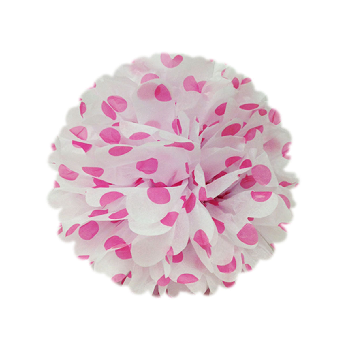 Wrapables 8 inch Set of 5 Tissue Pom Poms Party Decorations for Weddings, Birthday Parties Baby Showers and Nursery Dcor, Light Pink Polka Dots