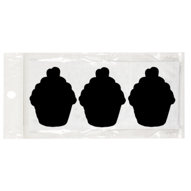 Wrapables Set of 30 Chalkboard Labels / Chalkboard Stickers  - 2.95" x 2.04" Cupcake