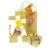 Wrapables 40 Gift Tags with Free Cut Strings, Large Scalloped Edge (Set of 4) + Cotton Baker's Twine