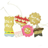 Wrapables 40 Gift Tags with Free Cut Strings, Large Scalloped Edge (Set of 4) + Cotton Baker's Twine