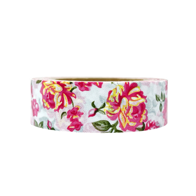 Wrapables Pink Flower Garden Washi Masking Tape, Set of 3