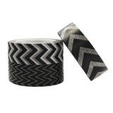 Wrapables Black and White Chevron Washi Masking Tape (Set of 3)