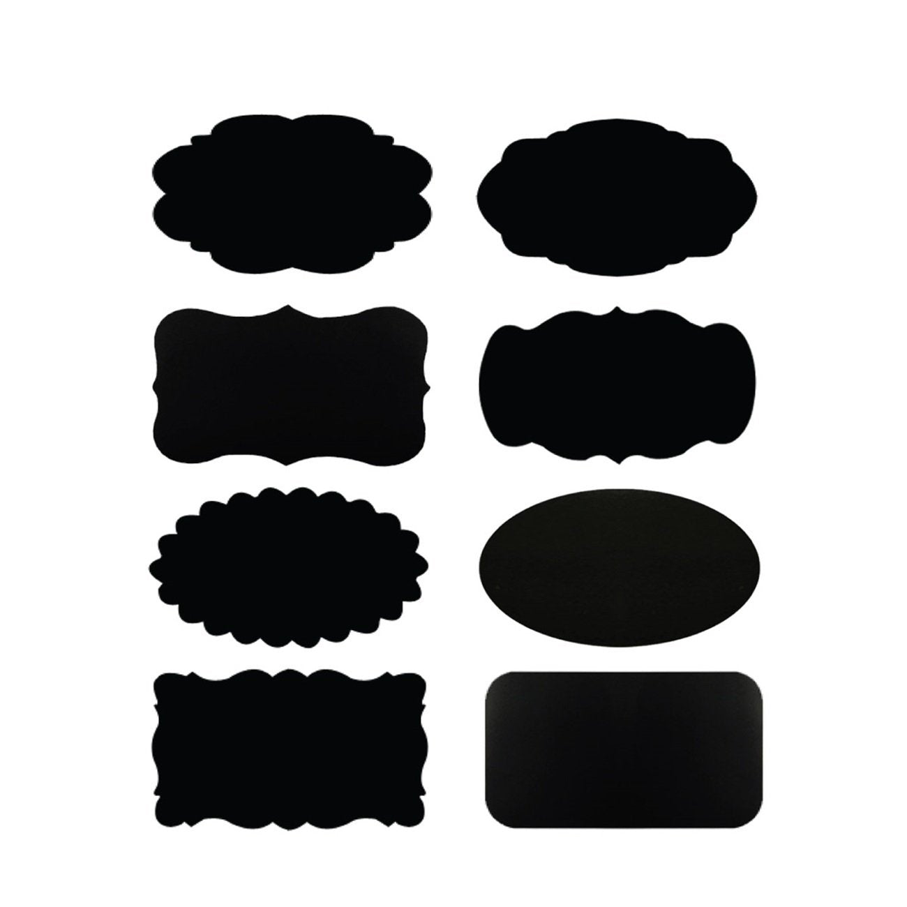 Wrapables Set of 64 Chalkboard Labels / Chalkboard Stickers - 2 " x 1.25 " With Chalk Marker