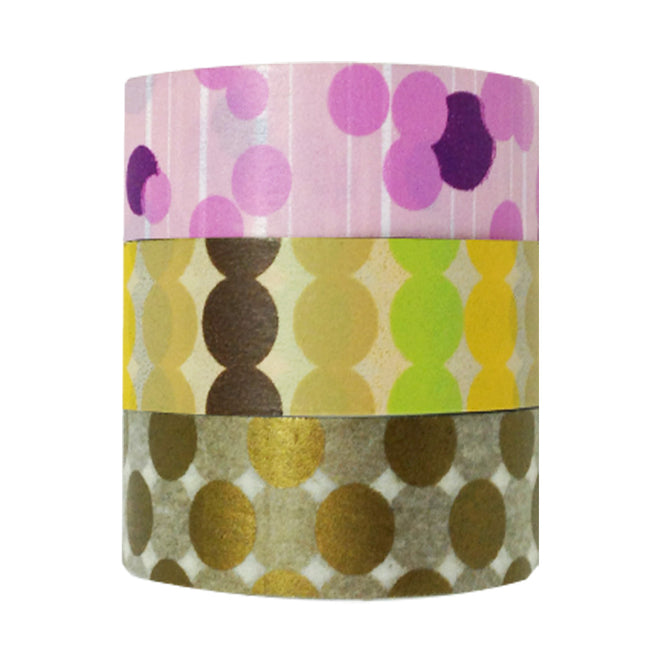 Wrapables Party Time Washi Masking Tape (Set of 3)