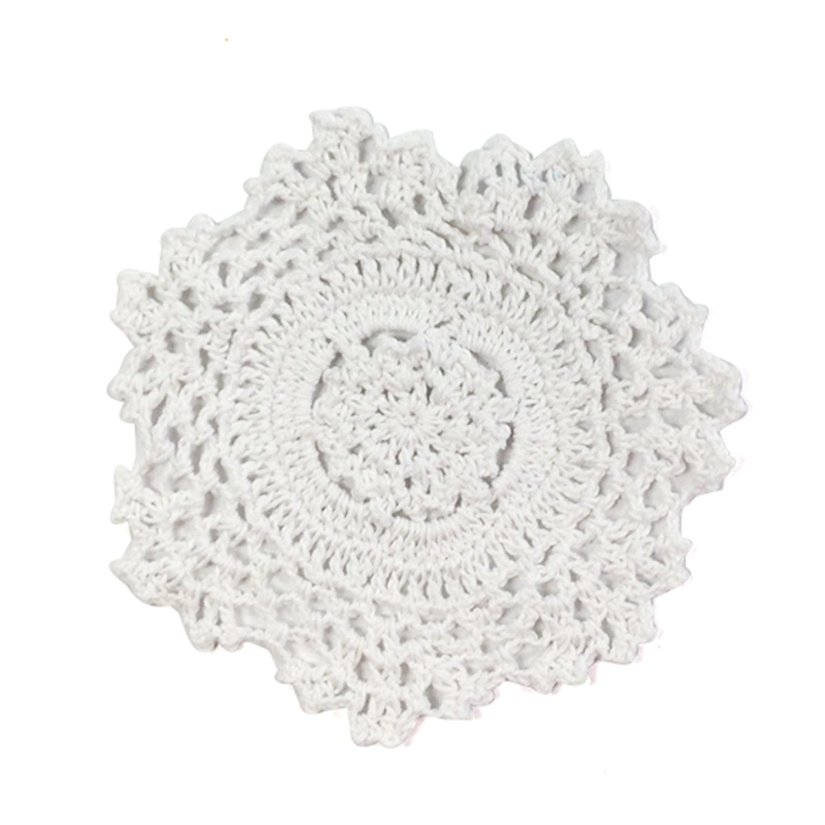 Wrapables Small White Round Crochet Cotton Doily Placemat, Set of 4