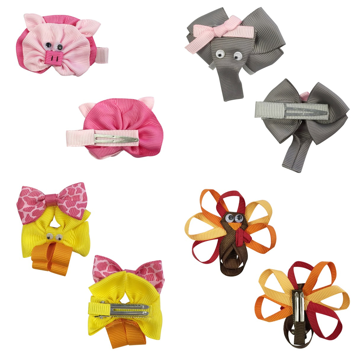 Wrapables Baby Toddler Ribbon Sculpture Hair Clips (Set of 10)