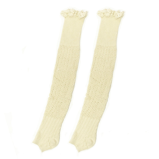 Cream Cable Knit Leg Warmers