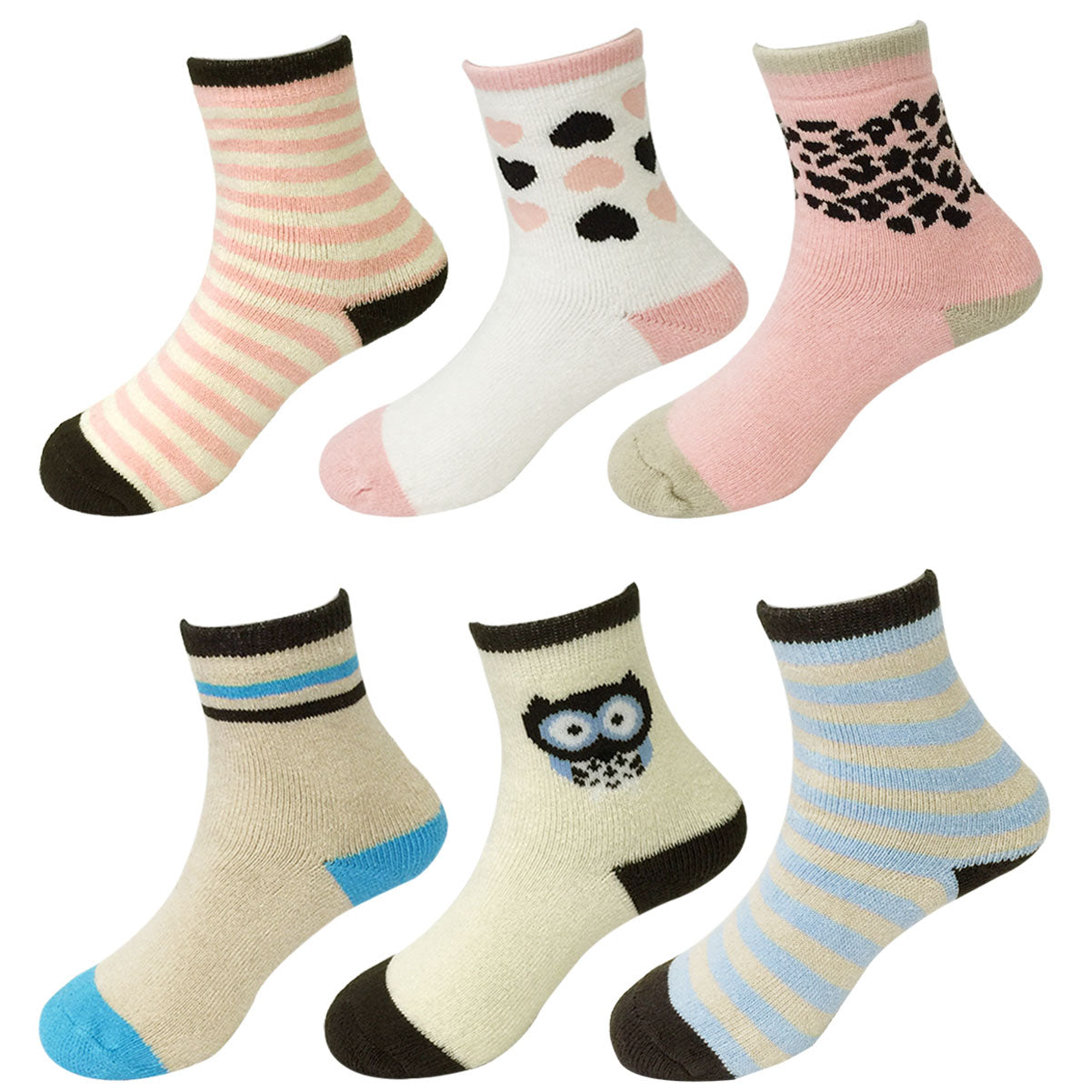 Wrapables Toddler's Casual Ankle Socks (Set of 6)