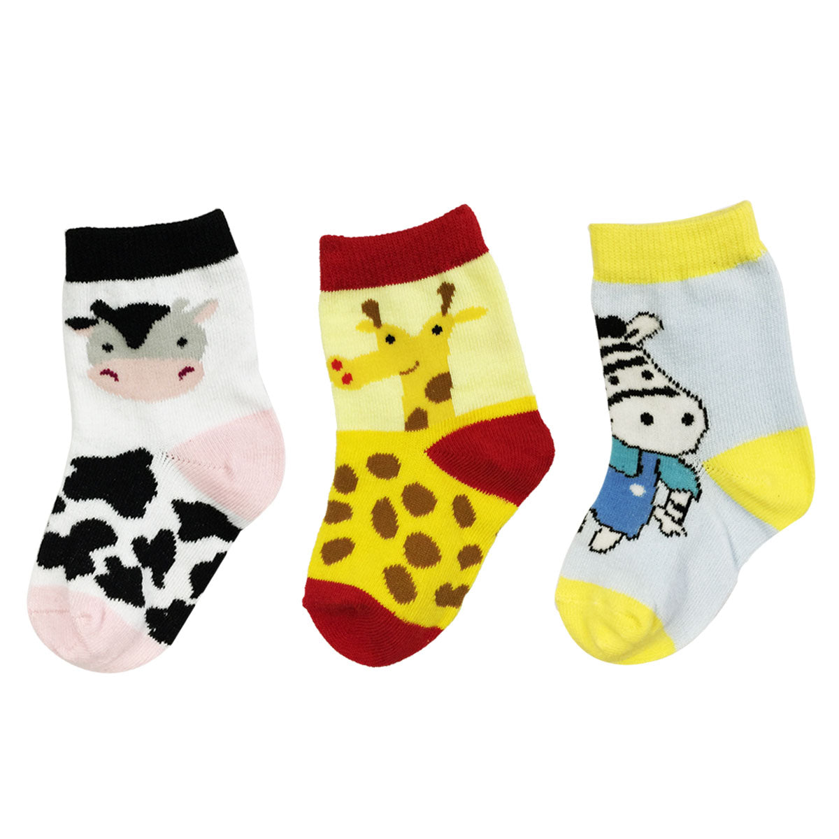 Wrapables Funny Zoo Animal Socks for Toddlers (Set of 3)