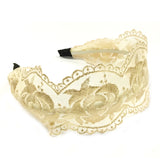 Wrapables Elegant Lace Headband with Gold Tone Threading
