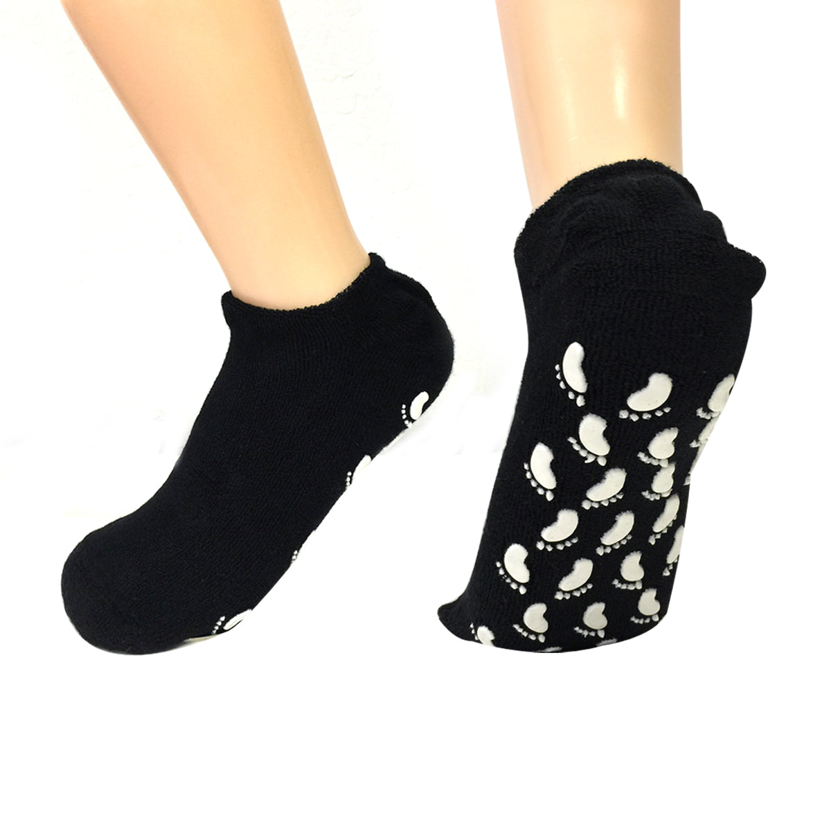 Wrapables Women Ankle Length Non-Skid Gripper Socks (Set of 3), Blue