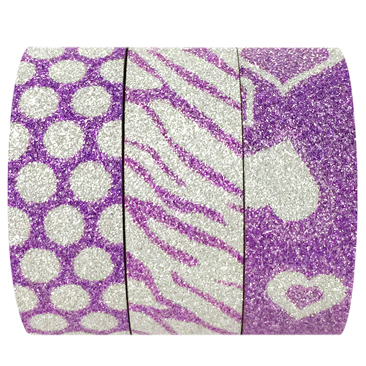 Wrapables Purple Shimmer Washi Masking Tape (Set of 3)