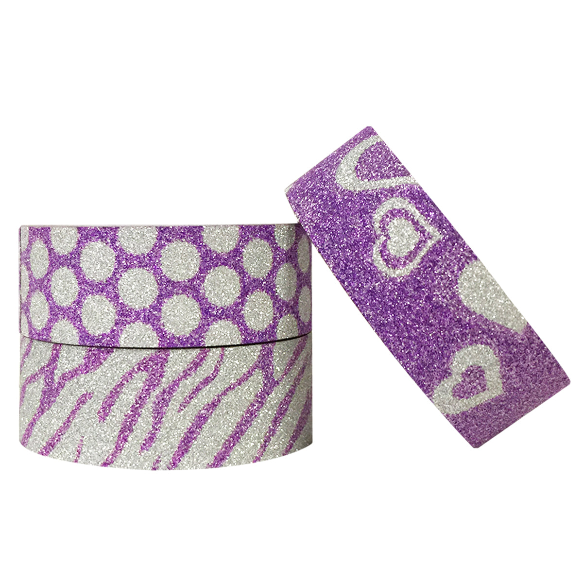 Wrapables Purple Shimmer Washi Masking Tape (Set of 3)