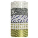 Wrapables Silver and Gold Washi Tapes Masking Tapes, Set of 5