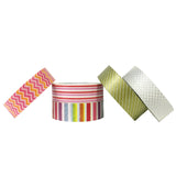 Wrapables Punch Bowl Magic Washi Tapes Masking Tapes, Set of 5