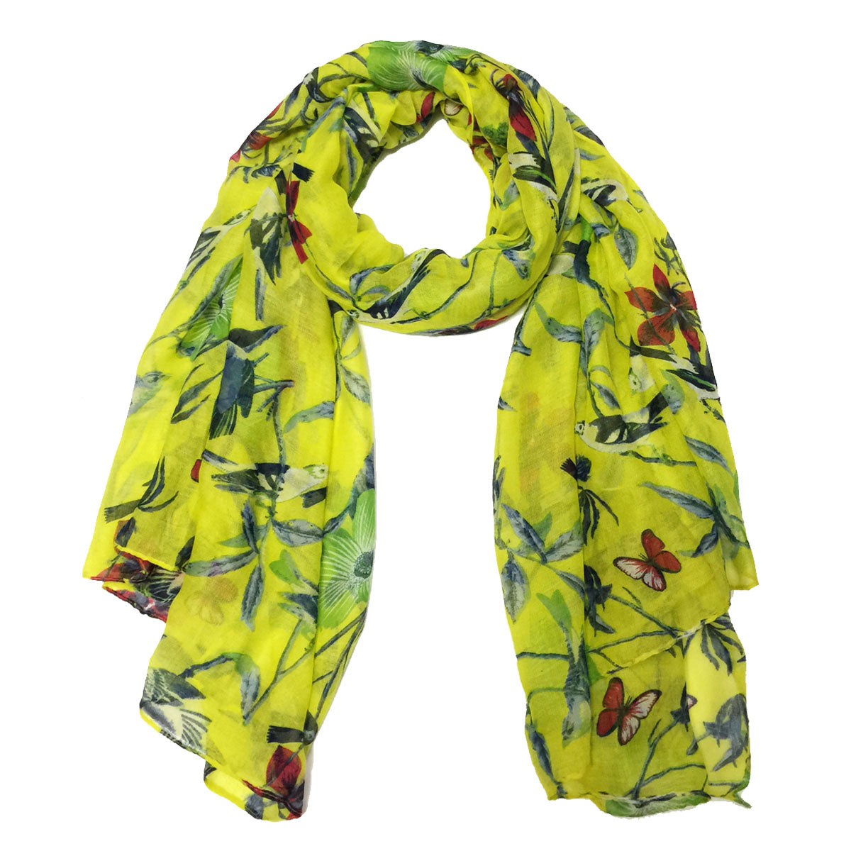 Wrapables Soft Viscose Bird Print Multi-Style Scarf Wrap Shawl Sarong