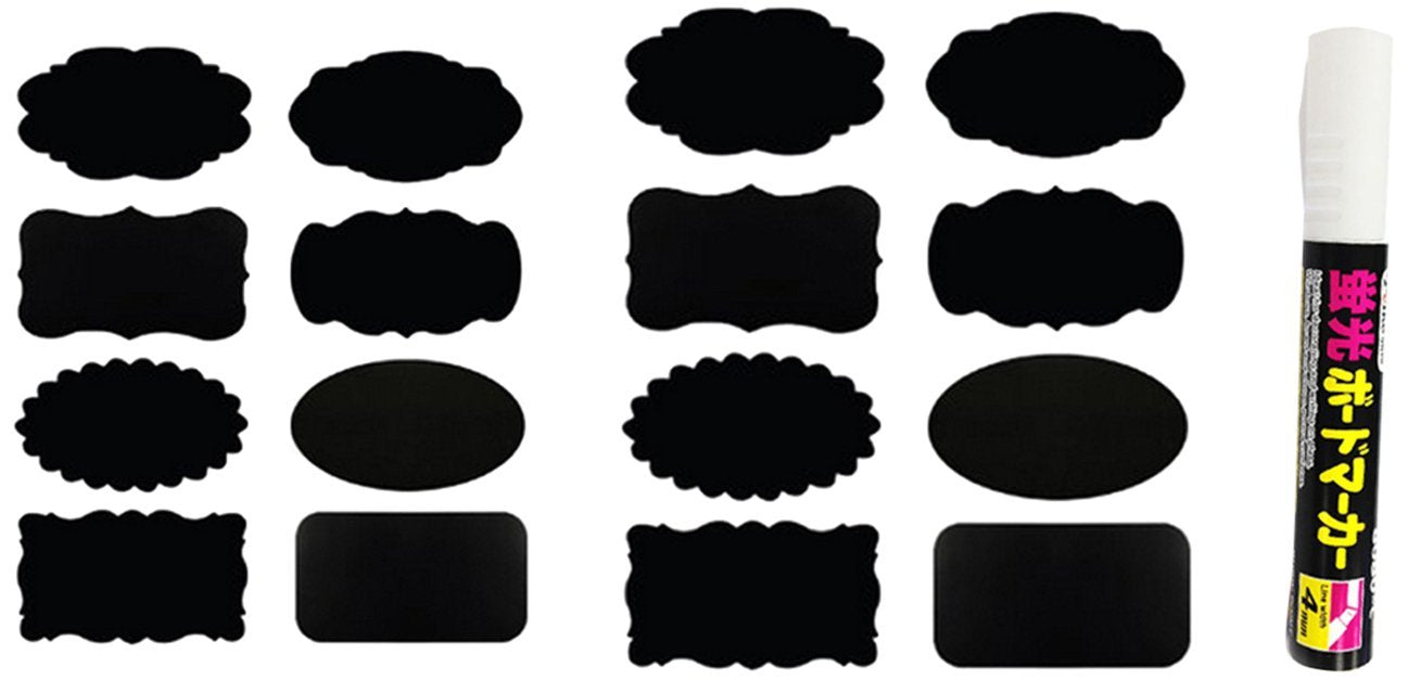 Wrapables Set of 64 Chalkboard Labels / Chalkboard Stickers with White Liquid Chalk Pen