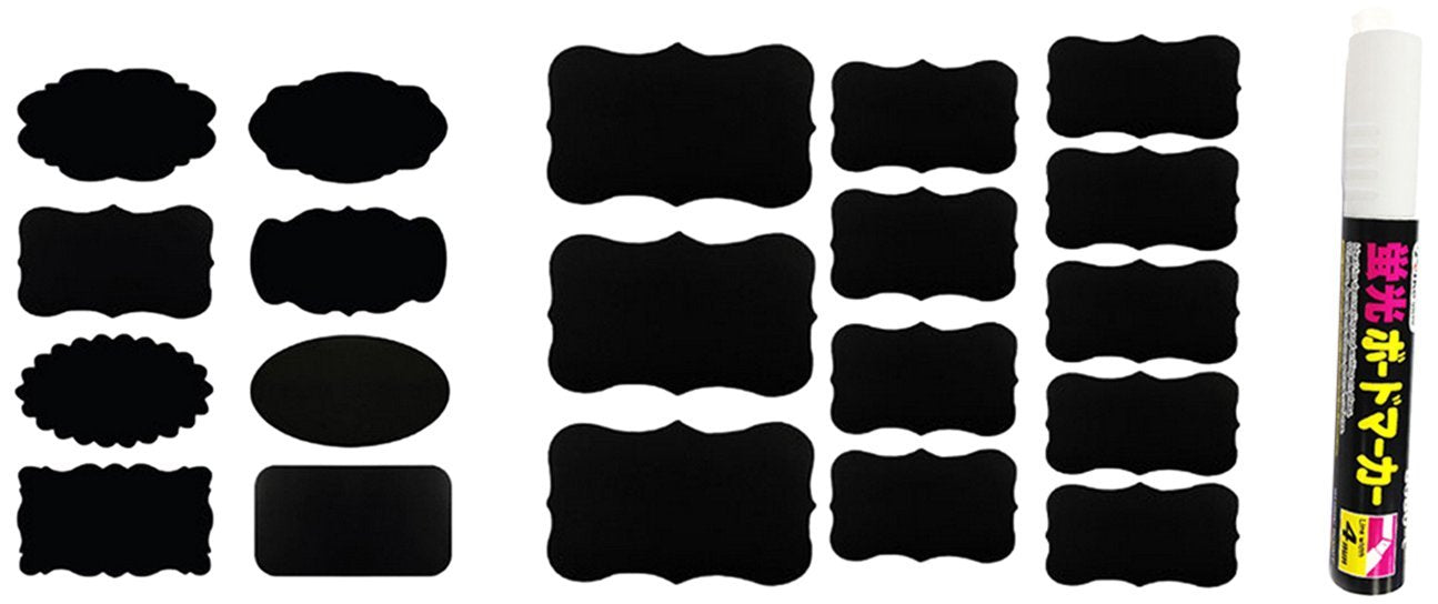 Wrapables Set of 56 Chalkboard Labels / Chalkboard Stickers for Organizing, Labeling, Gift Tags, Drink / Wine Markers, and Weddings with White Liquid Chalk Pen
