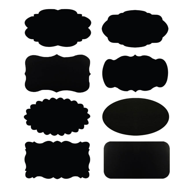 Mr. Pen- Chalkboard Labels, 100pc, Assorted Shapes, 1 White Chalk Marker and Small Towel