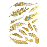 Wrapables Large Metallic Gold and Silver Temporary Tattoo Stickers