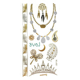 Wrapables Medium Metallic Gold and Silver Temporary Tattoo Stickers
