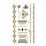 Wrapables Small Metallic Gold and Silver Temporary Tattoo Stickers