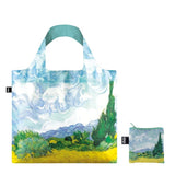 LOQI Museum Vincent Van Gogh's A Wheat Field with Cypresses Reusable Shopping Bag