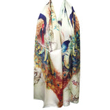 Wrapables Luxurious 100% Charmeuse Silk Long Scarf with Hand Rolled Edges