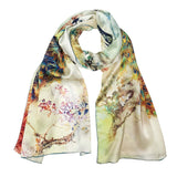 Wrapables Luxurious 100% Charmeuse Silk Long Scarf with Hand Rolled Edges