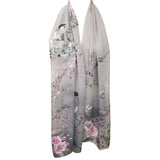 Wrapables Floral Bird Print Polyester and Silk Oblong Scarf