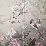 Wrapables Floral Bird Print Polyester and Silk Oblong Scarf