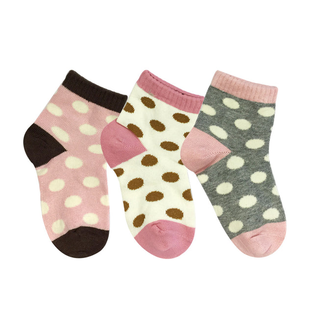 Wrapables 3 Pair Fun Polka Dot Socks for Toddler