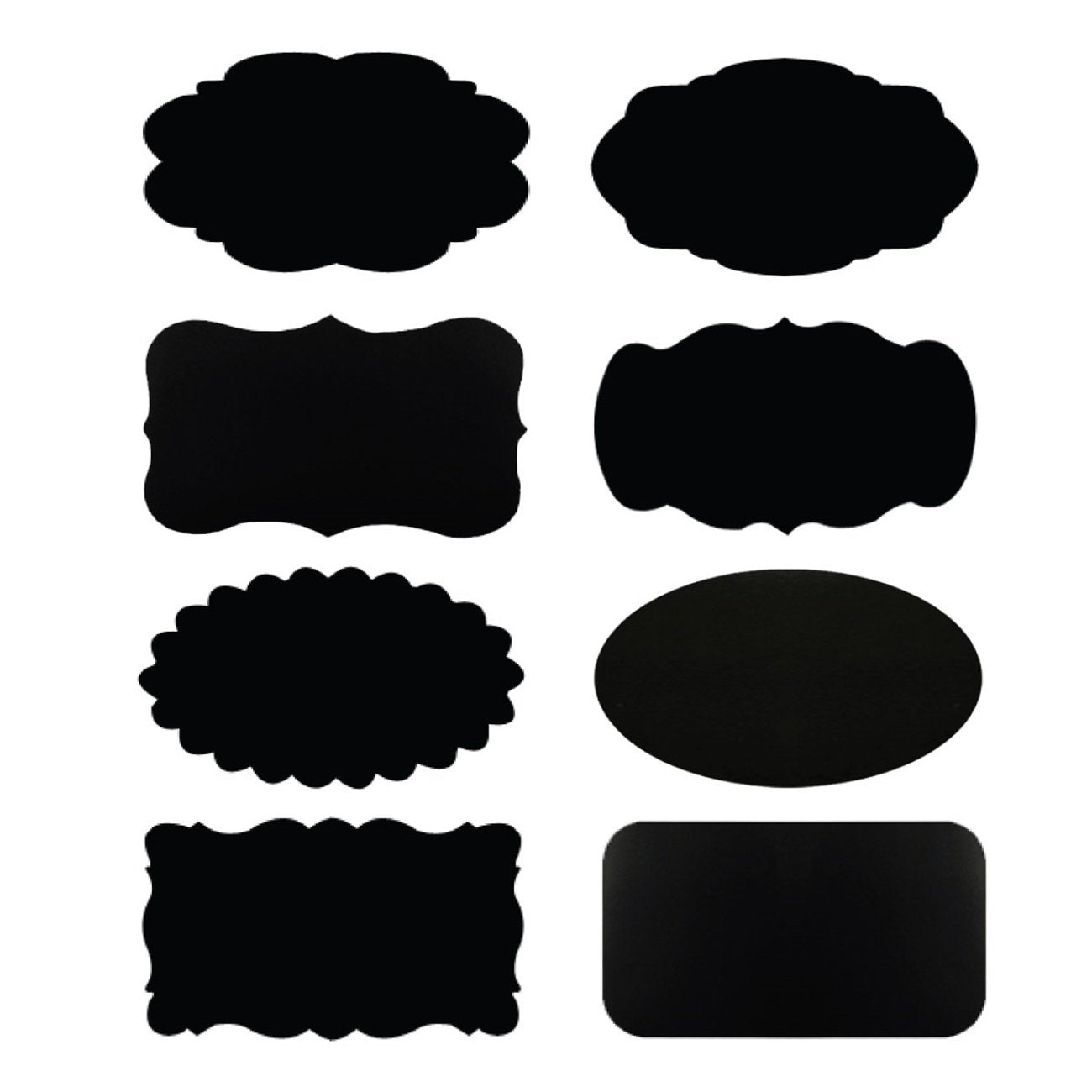Wrapables Set of 64 Chalkboard Labels / Chalkboard Stickers - 2.5" x 1.5" (Set of 32) and 2 " x 1.25 " (Set of 32)