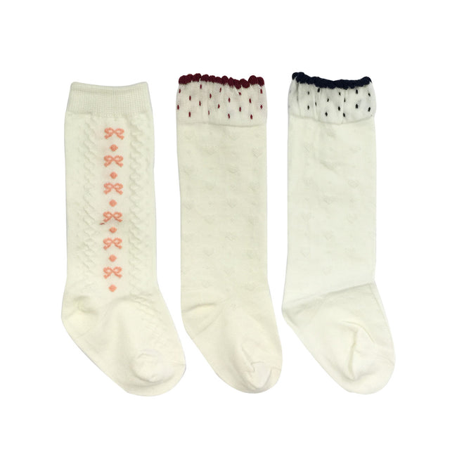 Wrapables My Sweetheart Knee High Baby Socks (Set of 3)