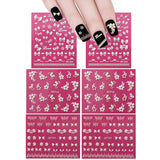 Wrapables Fingernail Stickers Nail Art Nail Stickers Self-Adhesive Nail Stickers 3D Nail Decals - Bows, Hearts & Flowers (3 Designs/6 Sheets)