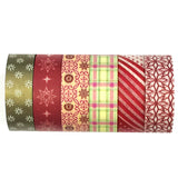 Wrapables Washi Tapes Decorative Masking Tapes, Set of 6