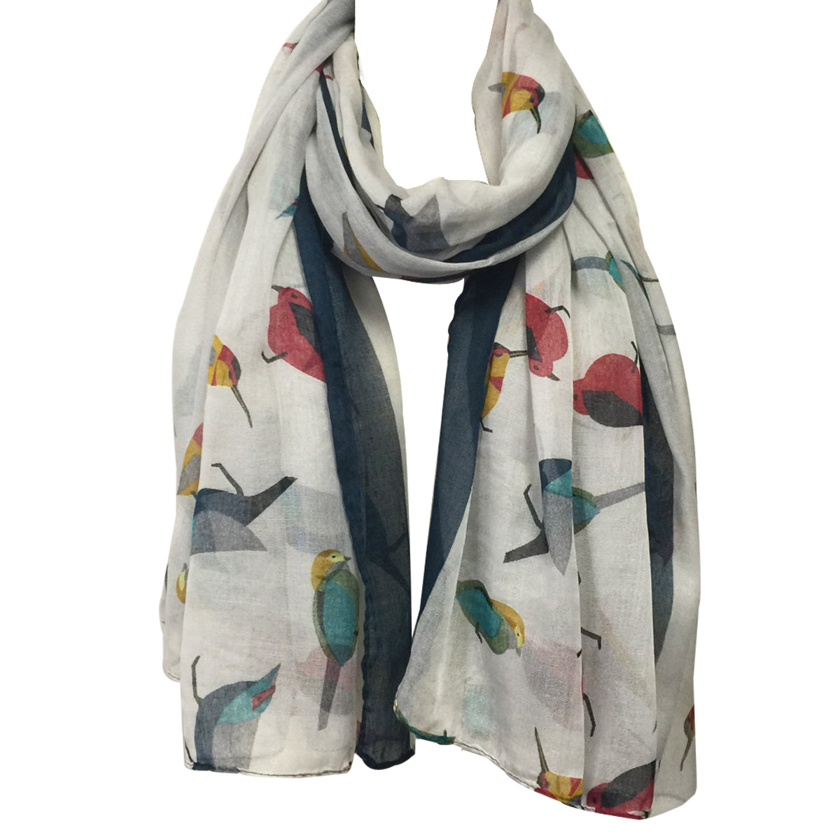 Wrapables Soft Viscose Bird Print Multi-Style Scarf Wrap Shawl Sarong