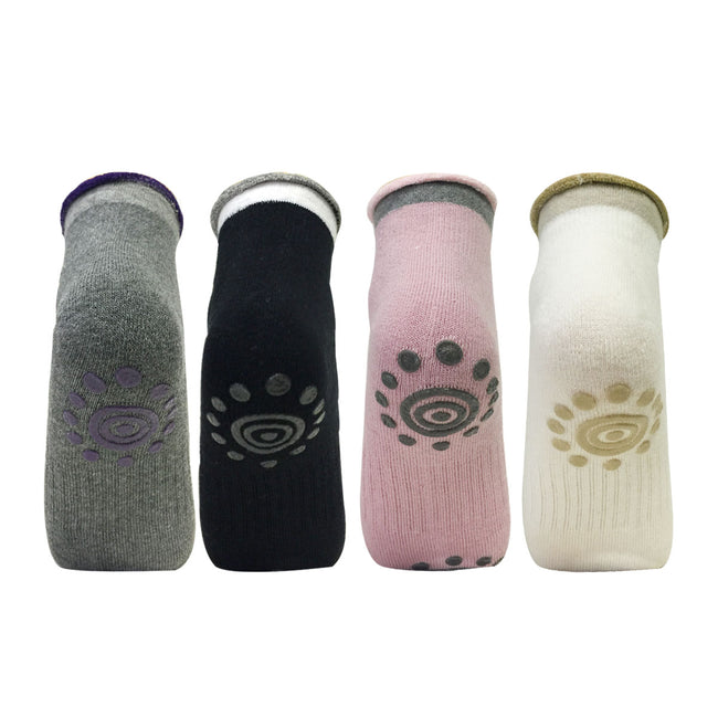Wrapables Yoga and Pilates Non-Skid Gripper Socks (Set of 4)
