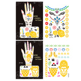 Wrapables Trendy Temporary Metallic Hand Tattoos