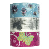 Wrapables Butterfly Dreams Washi Masking Tape (Set of 3), 10M L x 20mm W