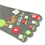 Wrapables Big Bad Wolf Cartoon Socks Five Toe Socks (Set of 3)