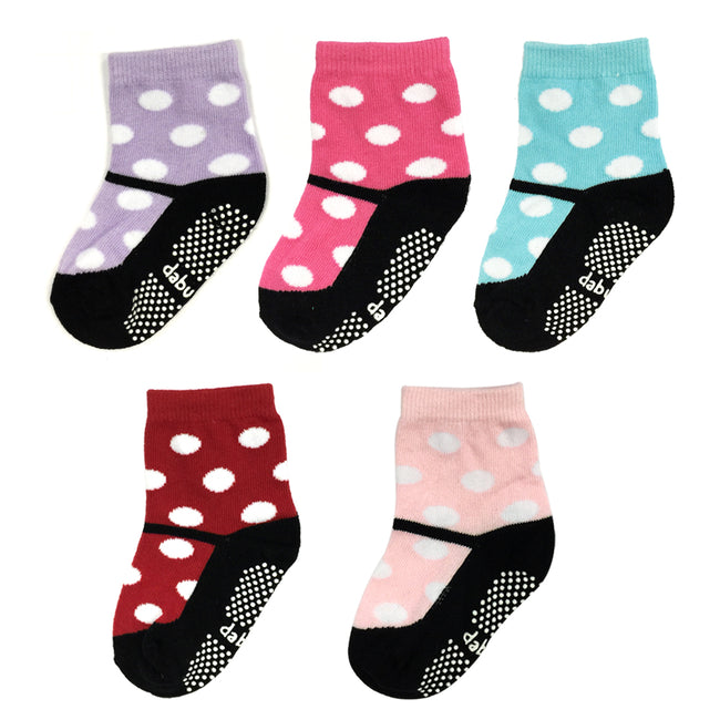 Dabuyu Non-Slip Cute Mary Jane Socks for Baby (Set of 5)