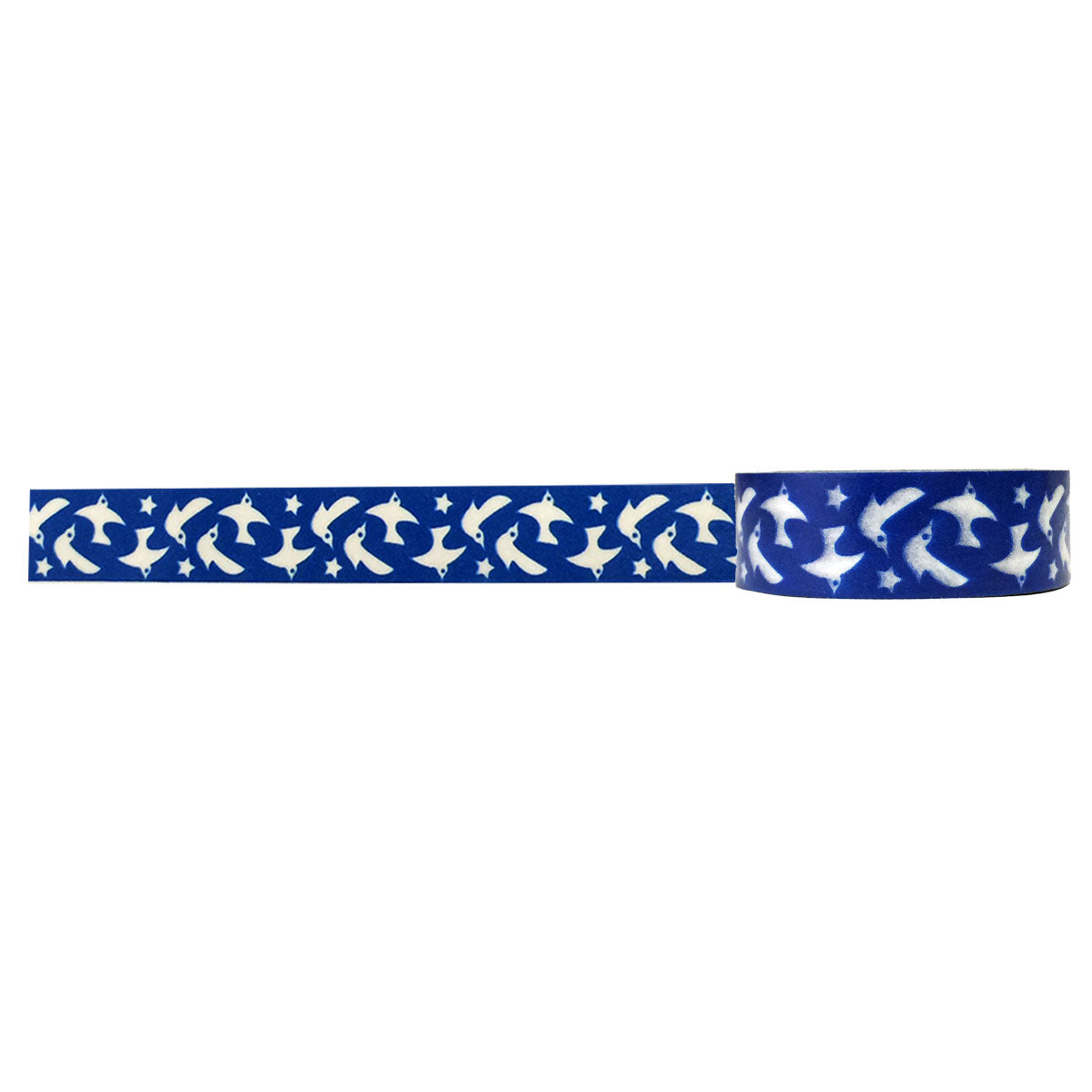 Wrapables Colorful Washi Masking Tape, Midnight Passion Chevron, Blue