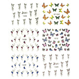 Wrapables Nail Art Water Nail Stickers Water Transfer Stickers / Nail Art Tattoos / Nail Art Decals, Butterflies (6 sheets)